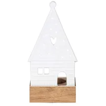 räder Teelichthalter Lebkuchenhaus Porzellan Weiß