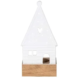 räder Teelichthalter Lebkuchenhaus Porzellan Weiß