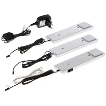 LINDBY 3er Set LED Unterschrankleuchten (Unterbauleuchte) Amaryll (Modern) in Alu 3-flammig Küchenleuchte