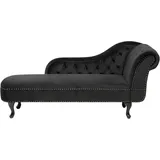 Beliani Chaiselongue Samtstoff schwarz
