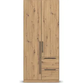 Rauch Kleiderschrank RAUCH "Drehtürenschrank Schrank Garderobe Wäscheschrank Schlafzimmer AVOLA", braun (eiche artisan), B:91cm H:229cm T:54cm, Holzwerkstoff, Schränke, Kleiderschrank, mit hochwertigen Stangengriffen aus Metall in Schwarz MADE IN GERMANY