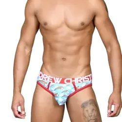 Andrew Christian Almost Naked Pride Star Jock Blau Muster Polyamid Medium Herren
