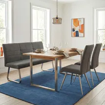 MCW Esszimmerstuhl Textil grau-braun 2er Set
