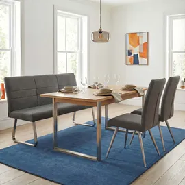 MCW Esszimmerstuhl Textil grau-braun 2er Set