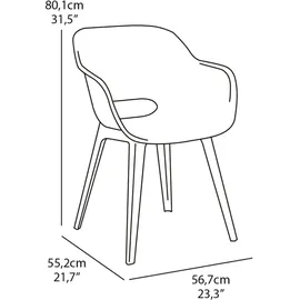 ALLIBERT Akola Gartenstuhl 55 x 57 x 80 cm weiß 2 St.