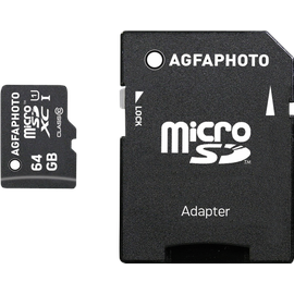 AgfaPhoto microSDXC Mobile High Speed 64GB Class 10 UHS-I + Adapter