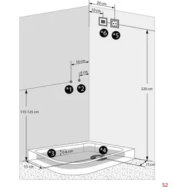 SeniorBad Duschtempel 120 x 80 cm D60-73M0L-EC