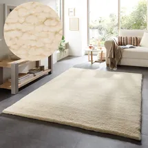 THEKO Wollteppich THEKO "Hadj Uni", beige (natur), B:200cm H:25mm L:300cm, Wolle, Teppiche, echter Berber Teppich, reine Wolle, meliert, handgeknüpft