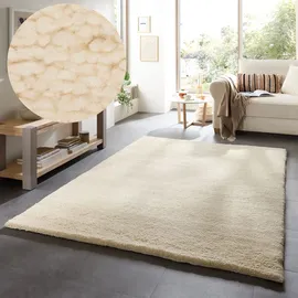 THEKO Wollteppich THEKO "Hadj Uni", beige (natur), B:200cm H:25mm L:300cm, Wolle, Teppiche, echter Berber Teppich, reine Wolle, meliert, handgeknüpft
