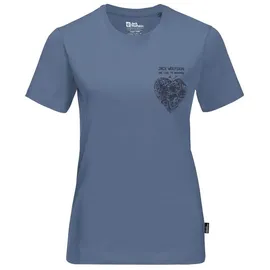 Jack Wolfskin Discover Heart Kurzarm-t-shirt - Elemental Blue - XS