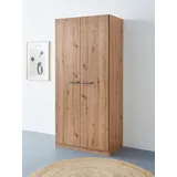 Rauch Drehtürenschrank »Kleiderschrank Schrank Garderobe Wäscheschrank VANDOR«, in drei Breiten, Höhe 197 cm, Griffe in Graumetallic MADE IN GERMANY, braun