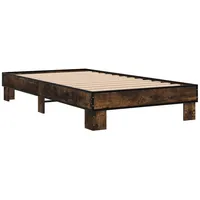 VidaXL Bettgestell Räuchereiche 90x200 cm Holzwerkstoff und Metall