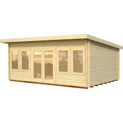 Gartenhaus PALMAKO "Lisa", beige (naturbelassen), Fußboden im Gartenhaus, ohne Dacheindeckung, Gartenhäuser, 19,4 m2, mit Fußboden im Gartenhaus