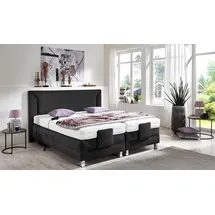 Westfalia Schlafkomfort Boxbett, schwarz, B:214cm L:214cm, Bezug der Obermatratze: 100% Polyester, abnehmbar und waschbar bis 60C;Box und Kopfteil: Mikrovelours (100% Polyester), WESTFALIA SCHLAFKOMFORT, Komplettbetten, Boxspringbett, mit Motor