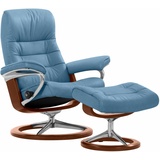 Stressless Opal (Set, Relaxsessel mit Hocker), blau