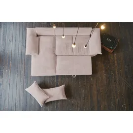 KAWOLA Ecksofa DAMETO Pink Cord mit Schlaffunktion