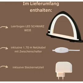 Weigla LED Schwibbogen schwarz/weiß 52 x 29,7 x 9 cm