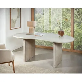 FineBuy Schreibtisch Nierenform Weiß