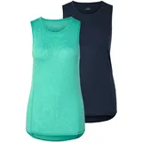 Tchibo - 2 Sport-Tops - Damen - Gr. XS - türkis/print