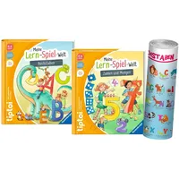 Ravensburger tiptoi ® Bücher Starterset | Erste Buchstaben + Erste Zahlen Buch + ABC Lern-Poster mit Tiere - Schule, Tip TOI, Lernen, Vorschule