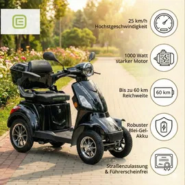 ECONELO E-Seniorenmobil Voltrixx 4-Rad 1000 Watt Schwarz