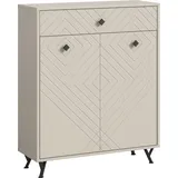 INOSIGN »Mento, Breite 80 cm, 2 Türen & 1 Schubkasten mit Ornamentfräsung«, 3 Einlegeböden, 4Fächer, Metall Knopfgriffe & Y-Füße, Anrichte,Schrank