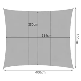 gardlov 23143 Sonnensegel 4x3 m grau - Grau