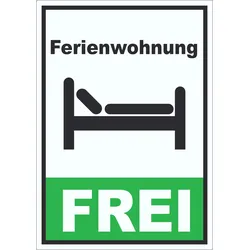 HB-Druck Ferienwohnung FREI Hochkant Aufkleber A1 (594x841mm)