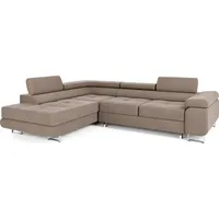 Benito Designer Ecksofa 'Grey' in Grau (Kronos 15), Linksecke – Schlafcouch, Klappsofa mit Schlaffunktion und Modernem Design - Grau