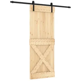 vidaXL Schiebetür rechts 80 x 210 cm Braun/Schwarz