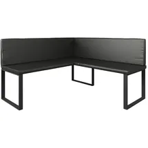Vicco Sitzbank, Esszimmer-eckbank Ravon, Schwarz, 150 x 150 cm