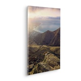 KOMAR Keilrahmenbild im Echtholzrahmen - Cliffs of Famara - Größe 40 x 60 cm - Bild, Leinwandbild, Landschaftsmotiv, Wohnzimmer, Schlafzimmer