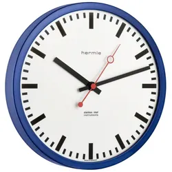 Hermle -Grand Central Wanduhr Blau Funkquarzwerk 30cm- 30471-Q70870