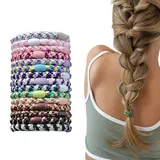 THQAE 15 Stück Haargummis Mädchen, Mode Elastische Haarbänder Zopfgummis Damen, Haargummi Armband für Dickes und Lockiges Haar