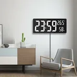 Digitale Led-wanduhr Mit Großem Weißen Zifferndisplay, Modernem Design Für Den Innenbereich Und Büro, Einstellbarer Nachtmodus