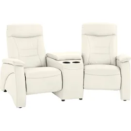 exxpo - sofa fashion 2,5-Sitzer Ascoli, Kinosofa mit hohem Sitzkomfort, bequeme Armlehnen, inkl. Relaxfunktion, mit Ablage und Staufach, hohe Rückenlehne weiß