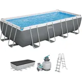 BESTWAY Power Steel Frame Pool Set 549 x 274 x 122 cm inkl. Sandfilteranlage