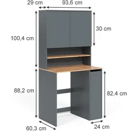 Vicco Waschmaschinenschrank Viktor 93,6 x 88,2 cm Anthrazit/Goldkraft Eiche