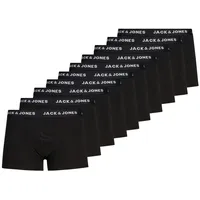 JACK & JONES Solid Trunks black/black M 10er Pack