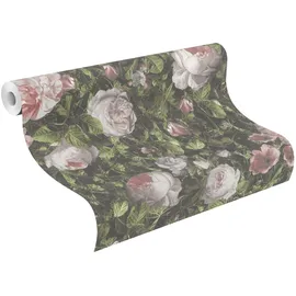 Rasch Textil Rasch "Papiertapete 278316 mit Rosen Grün B:53m L:10,05m, Papier, Tapeten, Vintage