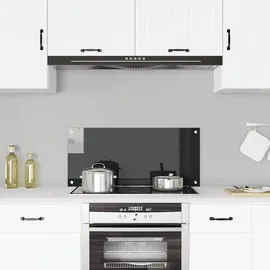 vidaXL Küchenrückwand Schwarz 90x40 cm Hartglas