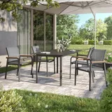 OUTLIV. Florenz Gartenmöbel-Set M (4 Plätze) Tisch 160x90cm Dunkelgrau