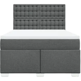 vidaXL Boxspringbett 140 x 200 cm Dunkelgrau