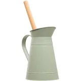 Redecker WC-Metallkanne grau-grün, mit WC-Bürste