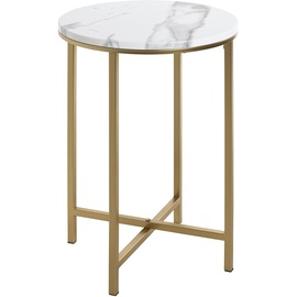 Haku-Möbel HAKU Möbel Beistelltisch, gold-weiß 39,0 x 39,0 x 53,0 cm