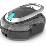 BRINBO S2 Poolroboter,Poolsauger kabellos mit Akku, Doppelfiltration, Dual Motoren Poolreiniger mit 90 Min Reinigungszeit,Ideal für Pools mit Flachem Boden,Selbsteinparkfunktion,Grau