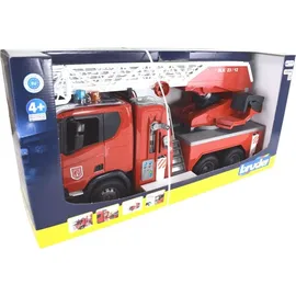 Bruder Scania Super 560R Feuerwehr mit Drehleiter, Wasserpumpe, L+S Modu