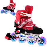 ARTOCT 2 in 1 Rollschuhe, 4 Größen verstellbare Rollschuhe Kinder und Erwachsene, verstellbare Rollschuhe Fun Flashing Illuminating Rollschuhe Kinder Jungen und Mädchen