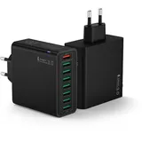 2 Pack USB Ladegerät, 8 Ports USB Stecker 40W ladeadapter für 15 14 13 12 11 X, Samsung, Schnellladegerät Mehrfach Netzteil Netzstecker Ladestecker Stromadapter Schnellladen Steckdosenadapter