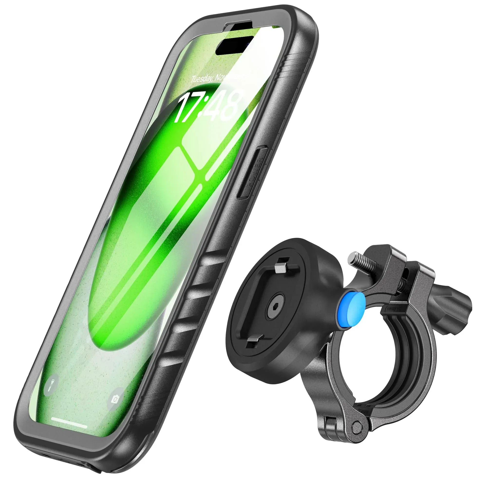 SPORTLINK Handyhalterung Fahrrad für iPhone 15 Plus - Aluminium Handyhalter Motorrad [360°Verstellbare/Vollständiger Schutz] Outdoor Phone Mount Fahrrad Fahrradhandyhalter Halter Lenker Handy